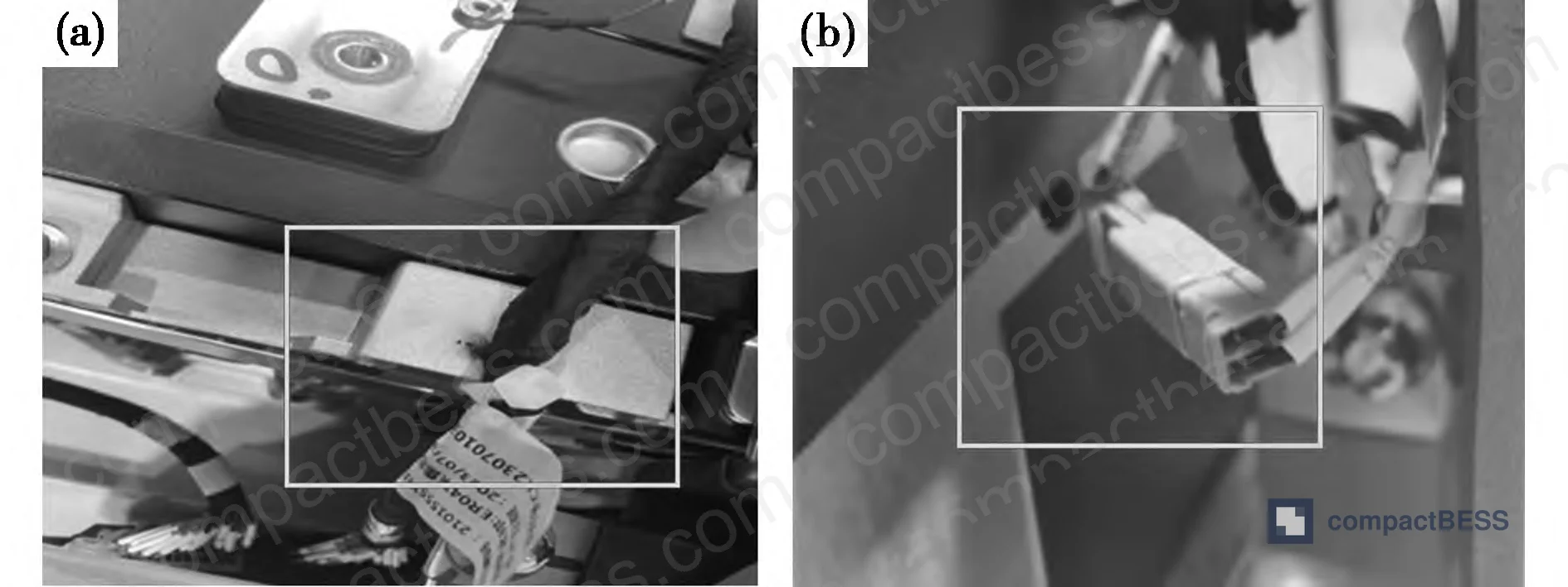 Figure 8: Field damage examples — harness abrasion (a) and exposed conductor condition (b) observed in transport/installation