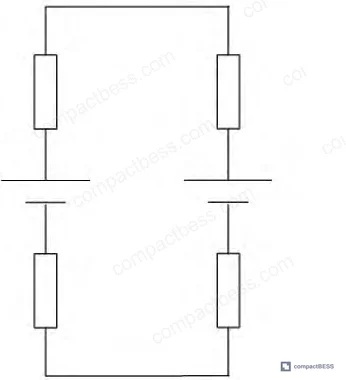 Figure 4: Equivalent equalization circuit for intra-column balancing between BAT11 and BAT13