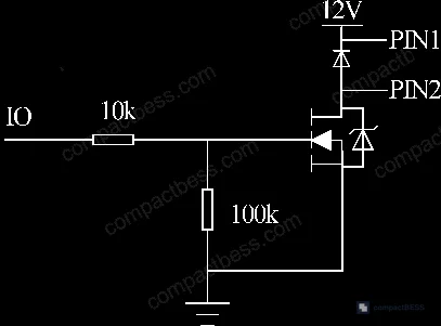 Figure 6: Relay drive circuit using MOSFET, showing freewheeling diode configuration for inductive kickback suppression on relay coil