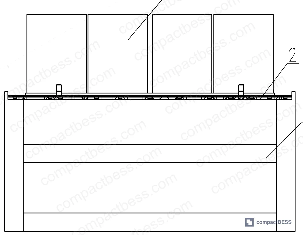 Figure 6: Load-bearing test platform showing counterweight arrangement, support frame, and measurement point grid