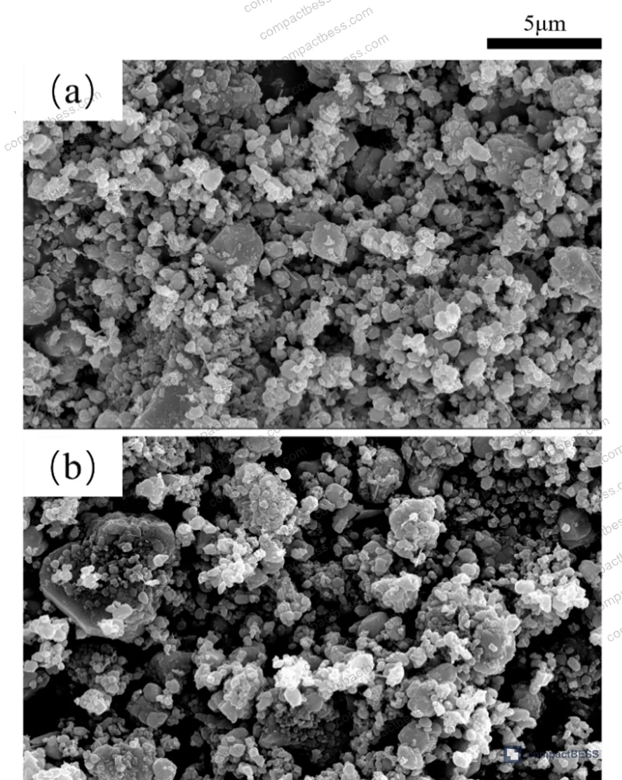 Figure 7: SEM images of leach residue at varying acetic acid concentrations (0 to 2 mol·L⁻¹) — morphology comparison