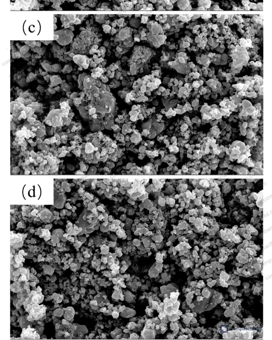Figure 8: SEM images of leach residue at higher acetic acid concentrations — confirming no particle agglomeration