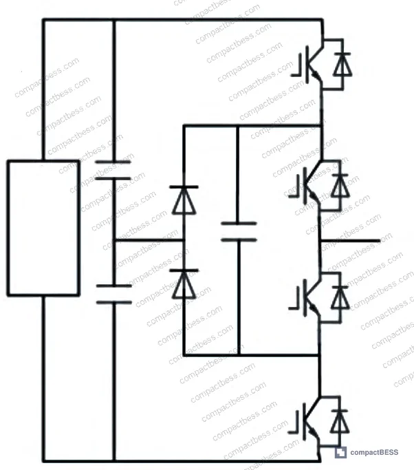 Figure 9: Five-level flying capacitor topology with buck-chopper branch and seven operating modes per cycle