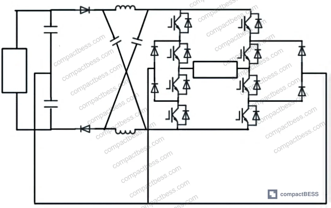 Figure 14: Dual flying capacitor nine-level PCS topology — full circuit schematic