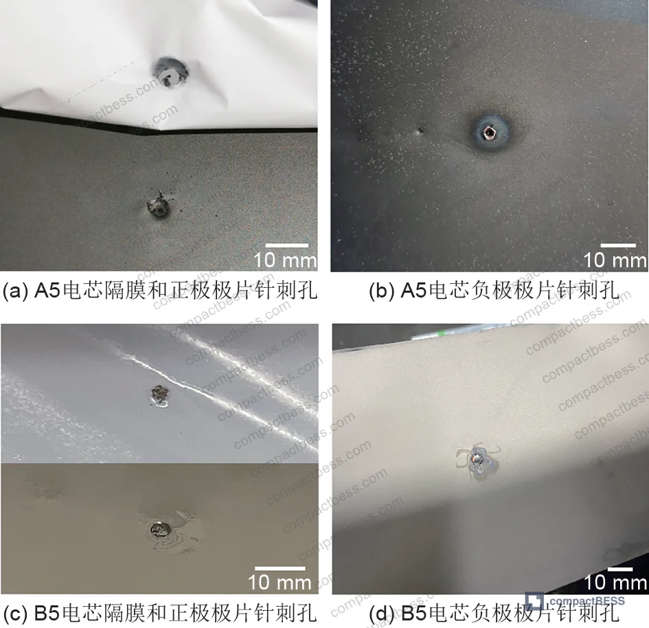 Figure 12: Evidence of layered-to-rock-salt phase transformation in high-nickel cathode material confirming local temperatures exceeded 400 °C during nail penetration event